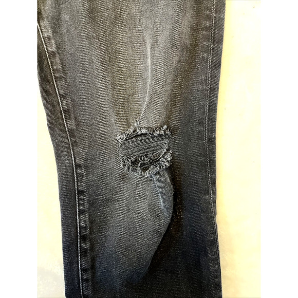 ZARA Womens Straight Leg Jeans Size 6 Black Distressed Mid Rise - Picture 6 of 7